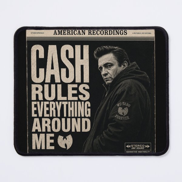 Item preview, CASH Rules Everything Around Me – Vintage Outlaw Country x Hip Hop Mashup Shirt designed and sold by DiamondSkyShirt.