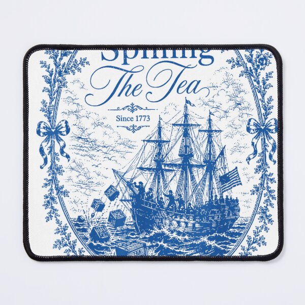 Item preview, Blue Toile Spilling The Tea Since 1773 Party History Pun Vintage Patriotic Design designed and sold by otaku.edwardj.