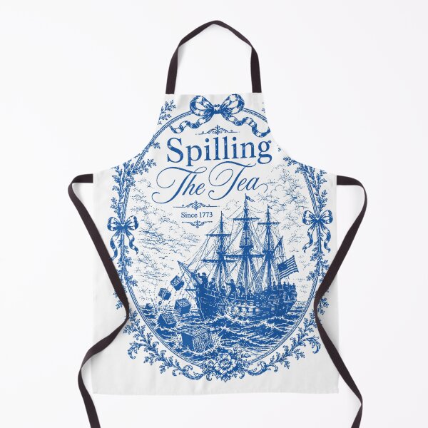 Item preview, Blue Toile Spilling The Tea Since 1773 Party History Pun Vintage Patriotic Design designed and sold by otaku.edwardj.