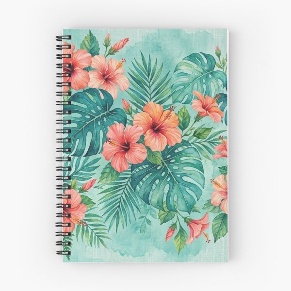 Item preview, Tropical Hibiscus and Monstera Watercolor Pattern designed and sold by Owcomm.