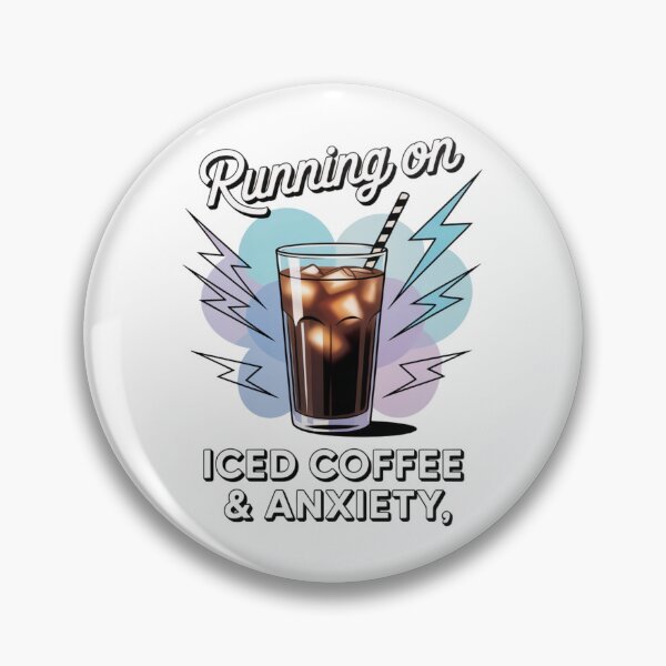 Item preview, Running on Iced Coffee and Anxiety Retro Drink Illustration designed and sold by DariaOltes.