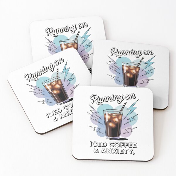 Item preview, Running on Iced Coffee and Anxiety Retro Drink Illustration designed and sold by DariaOltes.