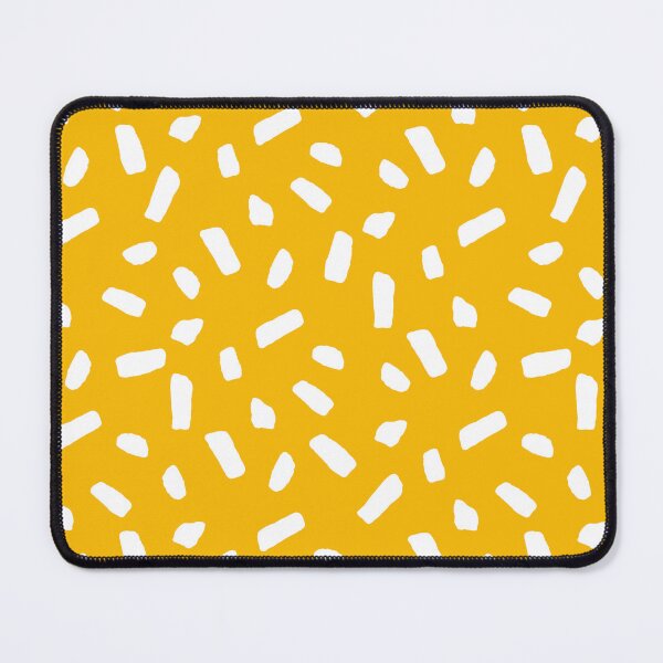Item preview, Abstract White Confetti Blobs on Vibrant Yellow with Playful Circus Vibe designed and sold by ArtyFridgees.