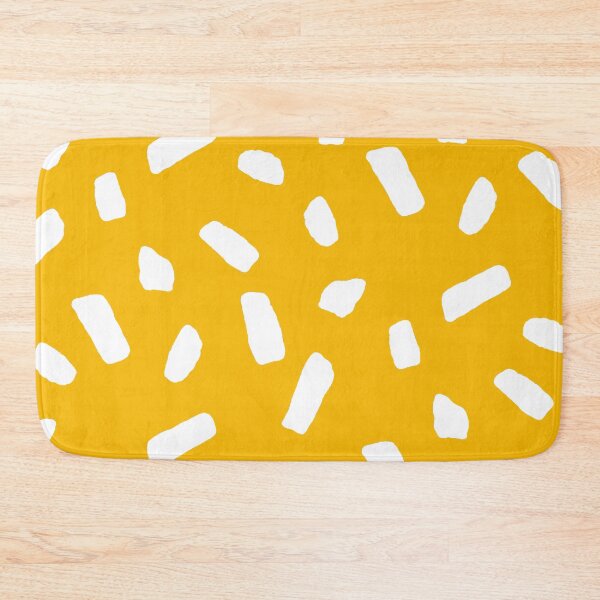 Item preview, Abstract White Confetti Blobs on Vibrant Yellow with Playful Circus Vibe designed and sold by ArtyFridgees.
