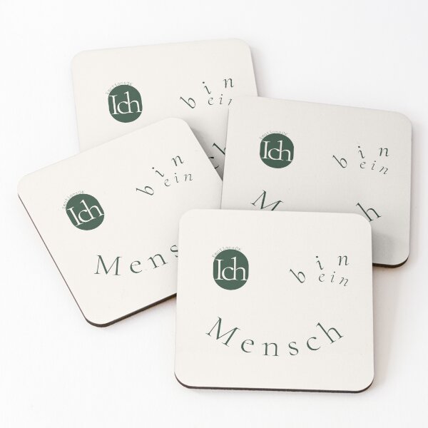 Item preview, I am a human being. Typography: forest green linen. Winking smiley. designed and sold by EmotionsOK.