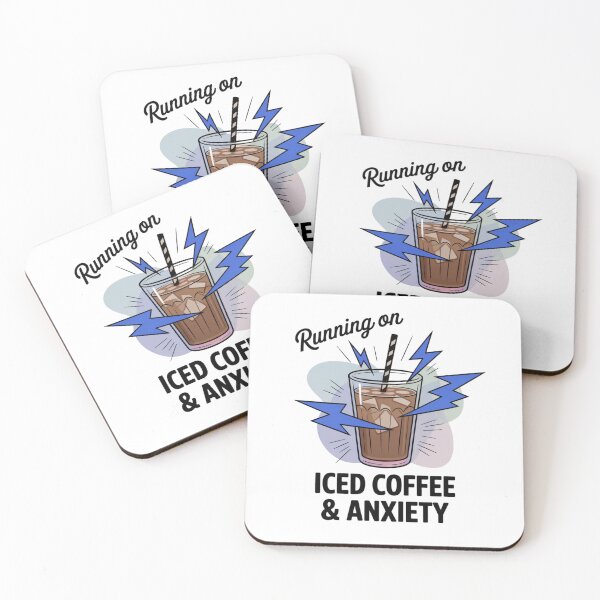 Item preview, Running on Iced Coffee and Anxiety Illustration designed and sold by DariaOltes.
