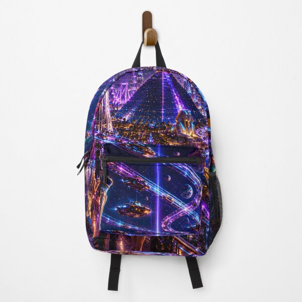 Item preview, Alien Las Vegas 3000 Poster | Futuristic Neon Space City | Cosmic Cyberpunk Vegas Skyline Art designed and sold by RockyLambda.