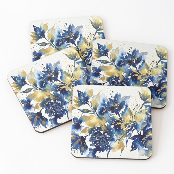 Item preview, Golden Navy Floral Watercolor Bloom designed and sold by Owcomm.
