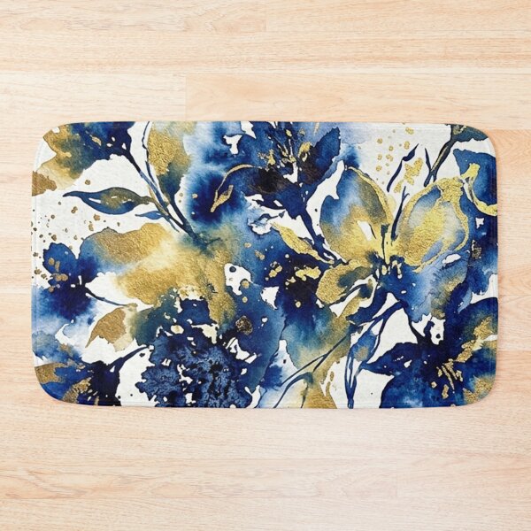 Item preview, Golden Navy Floral Watercolor Bloom designed and sold by Owcomm.