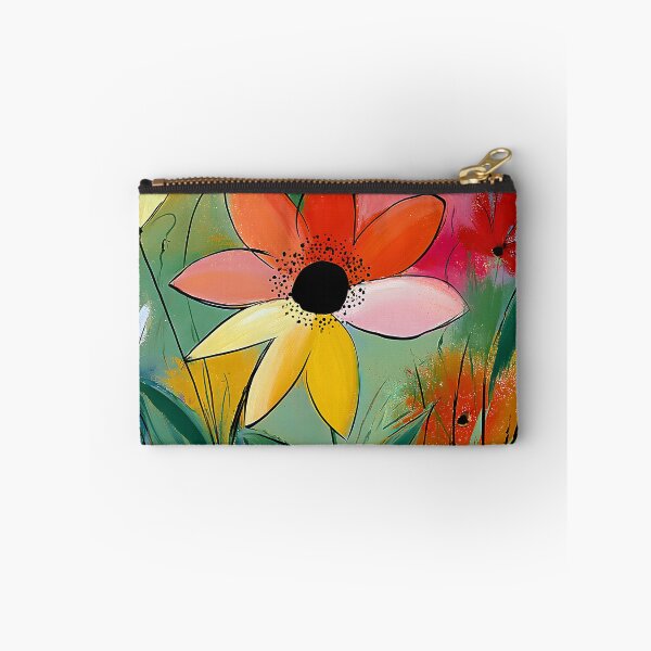 Item preview, Garden of Radiant Color - Blooming Flowers Alive with Bold Reds Yellows and Greens designed and sold by OlfactoART Studio.