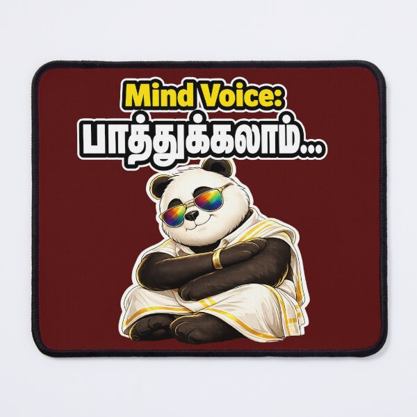 Item preview, Mind Voice Paathukalaam Tamil Quote Sticker | Funny Tamil Panda Meme designed and sold by KS Cosmic Journeys.