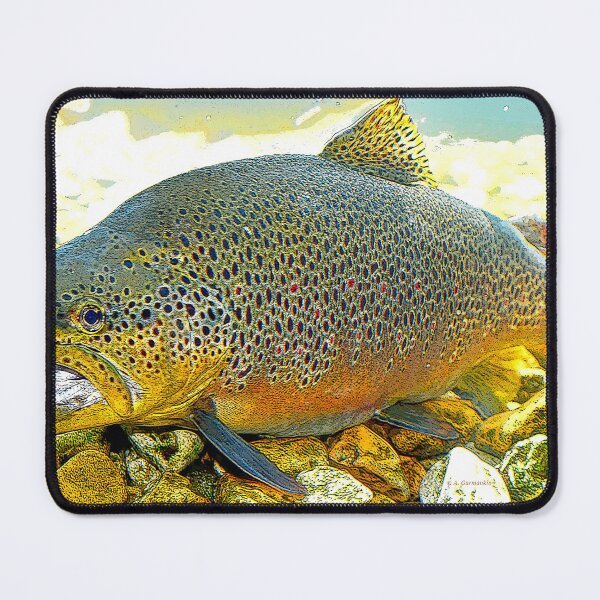 Item preview, Brown Trout in a Mountain Stream, Digital Illustration designed and sold by AMacGPhilly.