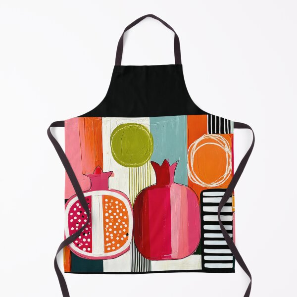 Item preview, Pomegranates in Geometric Splendor - Vibrant Red and Pink Fruit in Bold Abstract Color designed and sold by OlfactoART Studio.