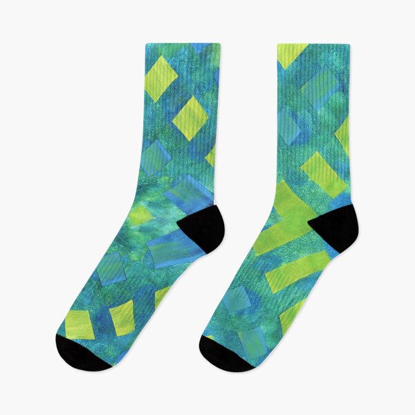 Item preview, Green and Azure Abstract Painted Geometric Pattern designed and sold by Dibujo Divertido.