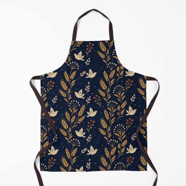 Item preview, Midnight Folk Birds and Wheat Pattern | Scandinavian Rustic Nature Illustration designed and sold by Lacritsa .