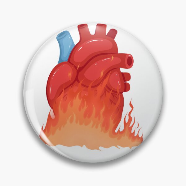 Item preview, Anatomical Human Heart on Fire Dark Aesthetic Grunge Tattoo designed and sold by vibecraft_studio2.