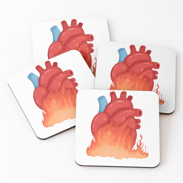 Item preview, Anatomical Human Heart on Fire Dark Aesthetic Grunge Tattoo designed and sold by vibecraft_studio2.