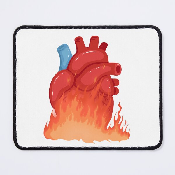 Item preview, Anatomical Human Heart on Fire Dark Aesthetic Grunge Tattoo designed and sold by vibecraft_studio2.