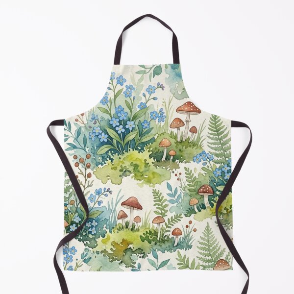 Item preview, Watercolor Forest Floor Mushrooms and Forget Me Nots designed and sold by Owcomm.