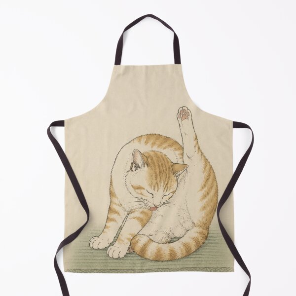 Item preview, Funny Cat Grooming – Vintage Japanese Woodblock Style Edo Cats No. 5 designed and sold by Planthem.