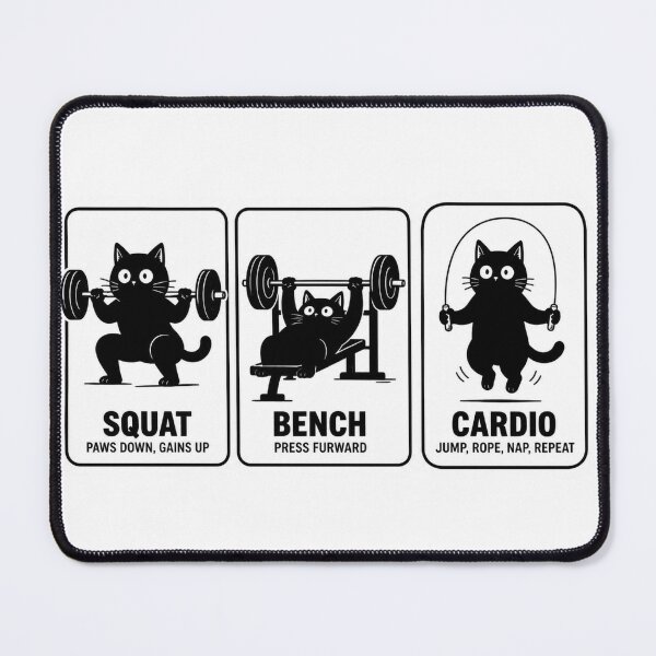 Item preview, Funny Gym Cat Squat Bench Cardio Workout designed and sold by Digistore1221.