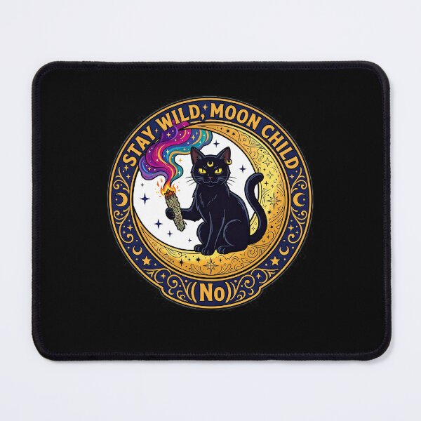 Item preview, Funny Witchy Cat Celestial Moon Child Stay Wild designed and sold by Oommen Studio .