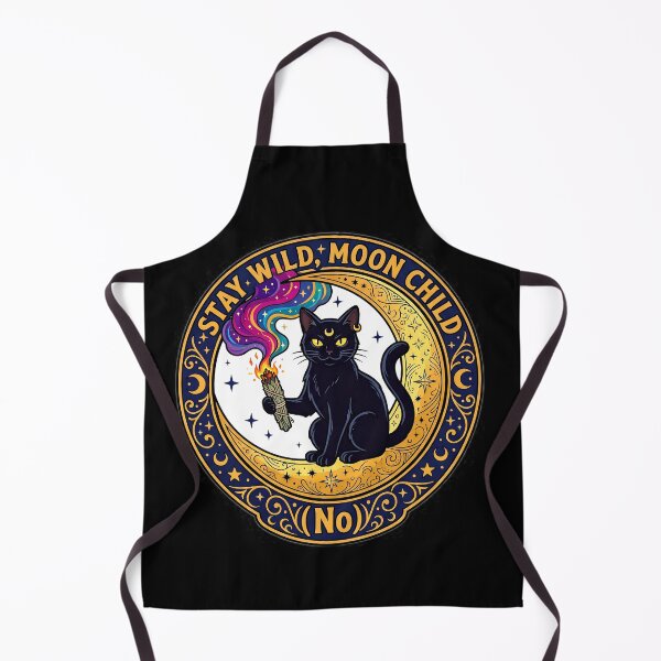 Item preview, Funny Witchy Cat Celestial Moon Child Stay Wild designed and sold by Oommen Studio .