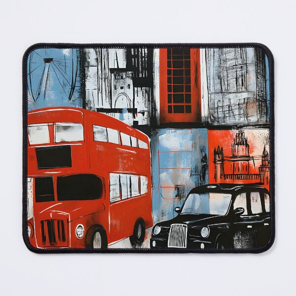 Item preview, London in Vibrant Perspective - Big Ben Red Double Decker and Classic Taxi in Urban Color designed and sold by OlfactoART Studio.