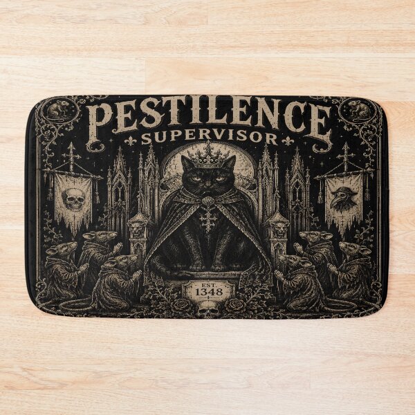 Item preview, Pestilence Supervisor – Medieval Gothic Cat | Dark Humor Black Death Design designed and sold by Jankes88.