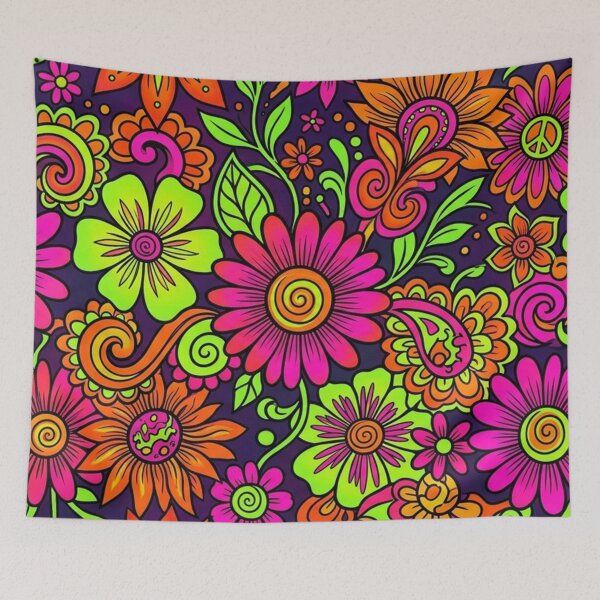 Item preview, Neon Flower Power Paisley Floral Pattern designed and sold by Owcomm.