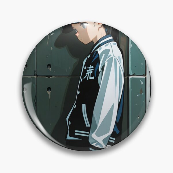 Item preview, Fashion - Man in Black Varsity Jacket Snapback Streetwear Anime Variant 6 designed and sold by AnimeShin.