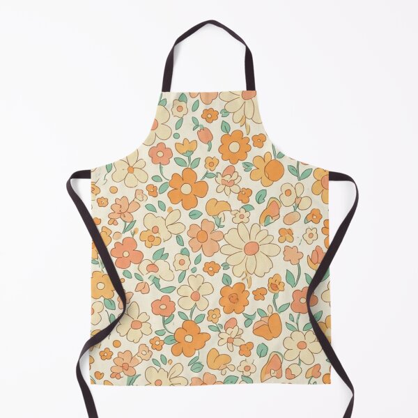 Item preview, Retro Seventies Floral Pattern Orange and Cream designed and sold by Owcomm.