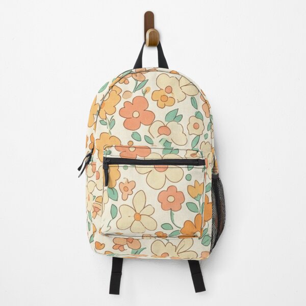 Item preview, Retro Seventies Floral Pattern Orange and Cream designed and sold by Owcomm.