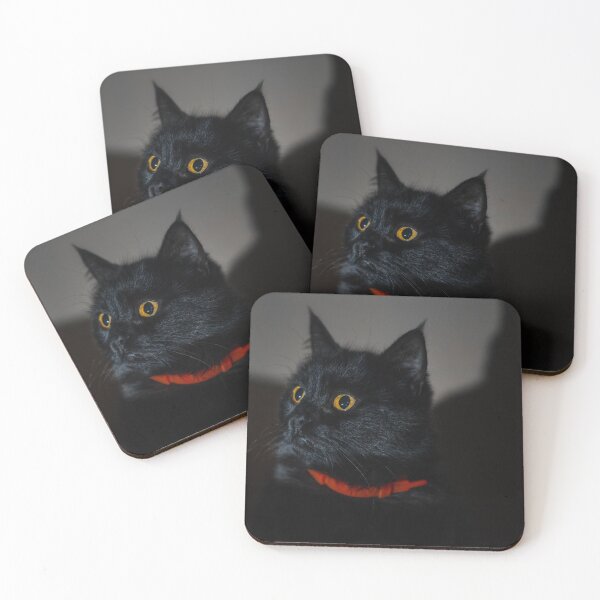 Item preview, Wide Eyed Black Cat in Red Collar designed and sold by EllenNortt.