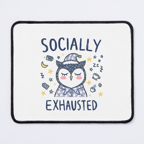 Item preview, Socially Exhausted Introvert Sleep Owl Quiet Time designed and sold by RetroMini2026.