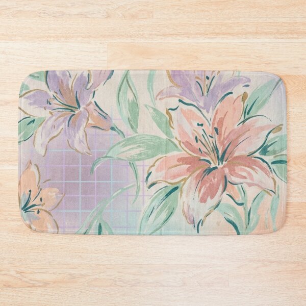 Item preview, Pastel Lily Grid Floral Pattern designed and sold by Owcomm.