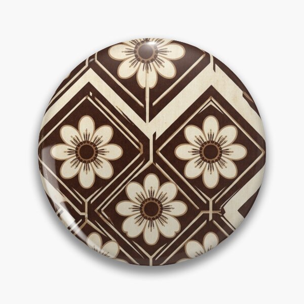 Item preview, Vintage Brown Floral Geometric Pattern designed and sold by Owcomm.