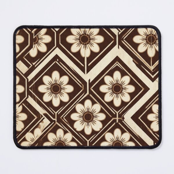 Item preview, Vintage Brown Floral Geometric Pattern designed and sold by Owcomm.