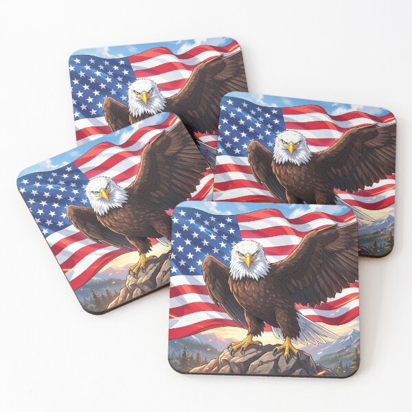 Item preview, Majestic American Eagle with USA Flag designed and sold by Sergio1106.