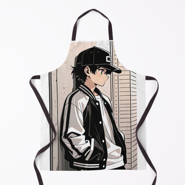 Item preview, Fashion - Man in Black Varsity Jacket Snapback Streetwear Anime Variant 7 designed and sold by AnimeShin.