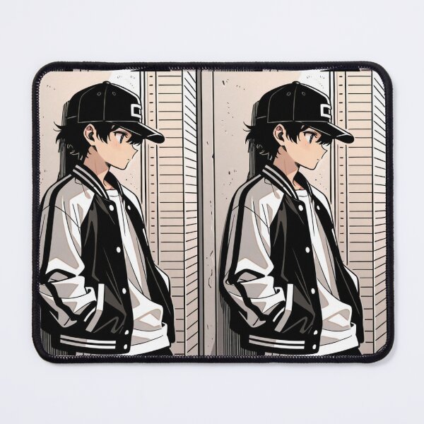 Item preview, Fashion - Man in Black Varsity Jacket Snapback Streetwear Anime Variant 7 designed and sold by AnimeShin.