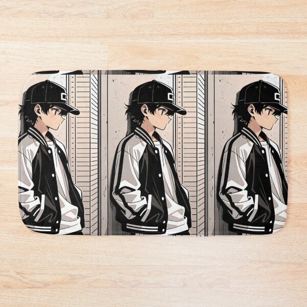 Item preview, Fashion - Man in Black Varsity Jacket Snapback Streetwear Anime Variant 7 designed and sold by AnimeShin.