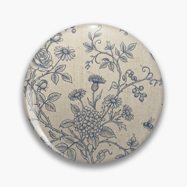 Item preview, Blue Toile Botanical Floral Garden Pattern designed and sold by Owcomm.