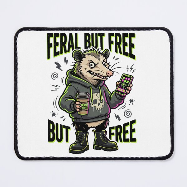 Item preview, Feral But Free Possum | Chaotic Energy Funny Sticker designed and sold by Bismillah-Najah.