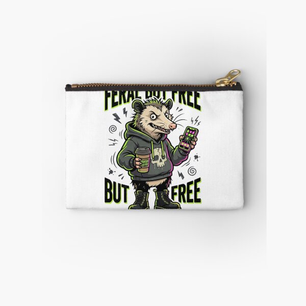 Item preview, Feral But Free Possum | Chaotic Energy Funny Sticker designed and sold by Bismillah-Najah.