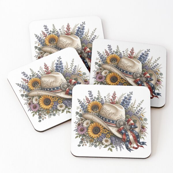 Item preview, Patriotic Sunflower Cowboy Hat designed and sold by PetalGarden.
