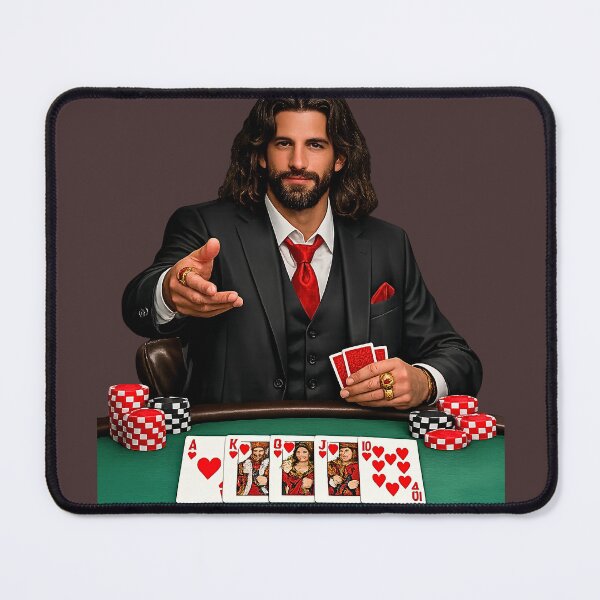 Item preview, Jesus King of Hearts Playing Poker Royal Flush designed and sold by FANTASYoDarknes.