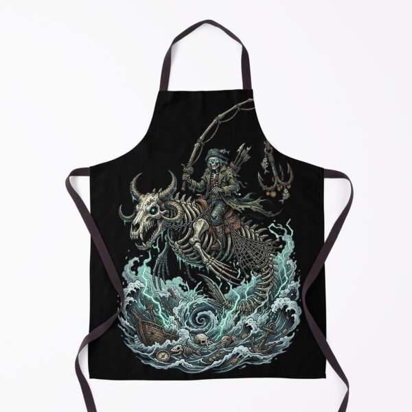 Item preview, Undead Pirate Skeleton Riding Skeletal Sea Monster Sea Storm designed and sold by M.Store.
