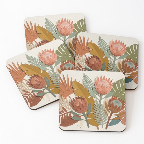 Item preview, Boho Protea Flower and Tropical Leaf Composition designed and sold by Owcomm.