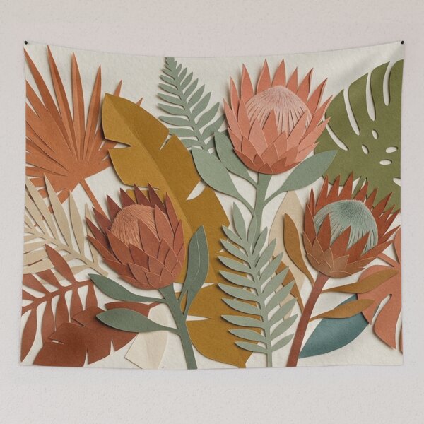 Item preview, Boho Protea Flower and Tropical Leaf Composition designed and sold by Owcomm.